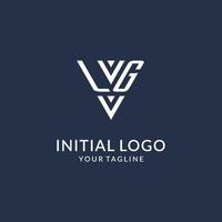 LG triangle monogram logo design ideas, creative initial letter logo with triangular shape logo vector