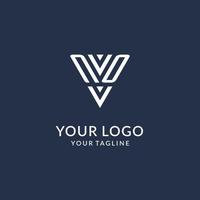 NO triangle monogram logo design ideas, creative initial letter logo with triangular shape logo vector