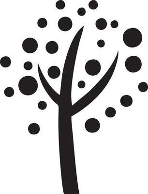 tree icon symbol image vector, illustration of the tree botany in black image