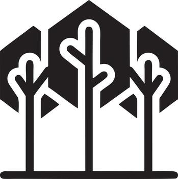 árbol icono símbolo imagen vector, ilustración de el árbol botánica en negro imagen vector