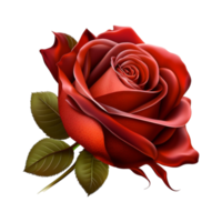 beau le la nature rouge Rose fleur avec vert feuilles png