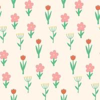 Spring pattern cartoon abstract flower tulip vector