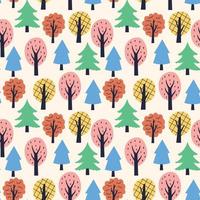 Colorful abstract trees pattern vector