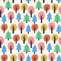 Colorful abstract trees pattern vector