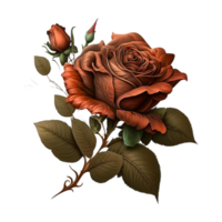 original la nature beau rouge Rose fleur avec vert feuille png