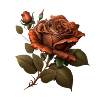 Orignal Nature Beautifull Red Rose Flower With Green Leaf png