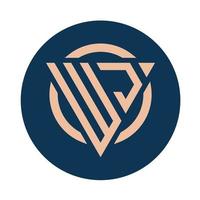 creativo sencillo inicial monograma wj logo diseños vector