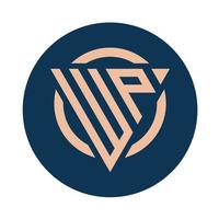 Creative simple Initial Monogram WP Logo Designs. vector