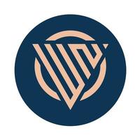 creativo sencillo inicial monograma wn logo diseños vector