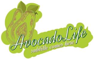 A style of avocado fruit brand logo vector