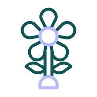 flower icon duocolor green purple colour easter symbol illustration. vector