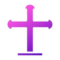 Christian icon solid gradient purple pink colour easter symbol illustration. vector