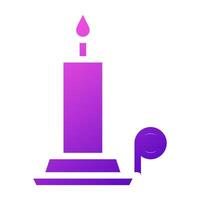 candle icon solid gradient purple pink colour easter symbol illustration. vector