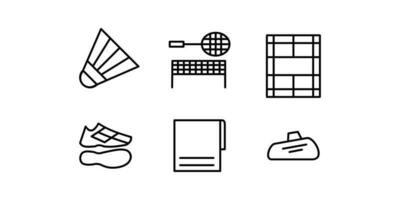 badminton icon set. vector illustration.