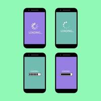 Loading bar status in cellphone vector