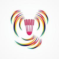 Shuttlecock icon with ribbon. suitable for Badminton Championship Logo vector