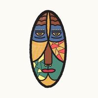 abstract face painting. hand drawn cubism face. culture face art. African face art for wall art, t-shirt and poster design. vector