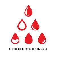 Blood drop icon set isolated on white background for your web and mobile app design, Blood drop logo concept. Suitable for health design elements, blood donations, social vector