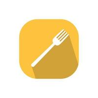 Fork icon vector isolated on square background