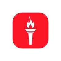 Torch icon vector isolated on square background