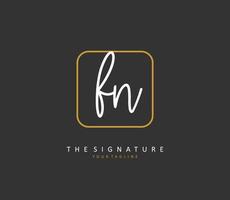 F N FN Initial letter handwriting and  signature logo. A concept handwriting initial logo with template element. vector
