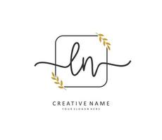 L N LN Initial letter handwriting and  signature logo. A concept handwriting initial logo with template element. vector