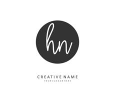 H N HN Initial letter handwriting and  signature logo. A concept handwriting initial logo with template element. vector