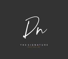 D N DN Initial letter handwriting and  signature logo. A concept handwriting initial logo with template element. vector