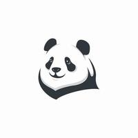 smiling panda head logo vector