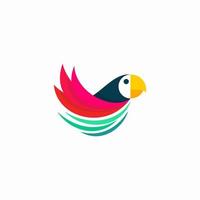 abstract parrot bird nest logo vector