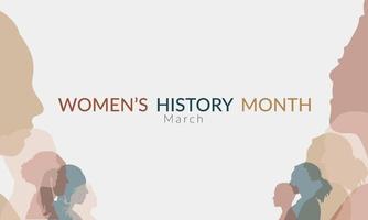 Women's History month banner in soft color vector