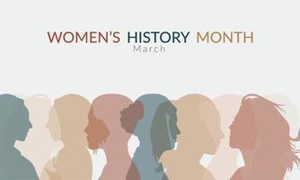 Women's History month banner in soft color vector