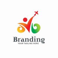 icon logo design of man holding airplane, for travel business, travel business logo and the like vector