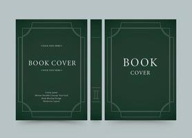 Book Cover green thick booklet design old classic book cover design vector