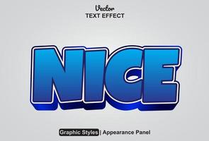 nice text effect with editable blue color graphic style vector