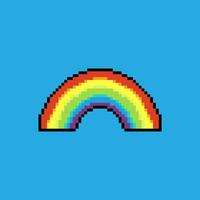 píxel Arte ilustración arcoíris. pixelado arcoíris. vistoso arco iris pixelado para el píxel Arte juego y icono para sitio web y vídeo juego. antiguo colegio retro vector