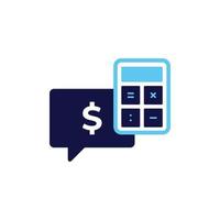 icon vector concept of review of calculations on finance, accounting or tax illustrated with comments and calculator symbols. Can used for social media, website, web, poster, mobile apps