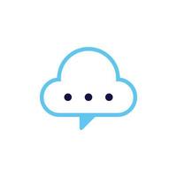 icon vector concept of Reviews and opinions stored in cloud illustrated by comment symbol in shape of cloud. Can used for social media, website, web, poster, mobile apps