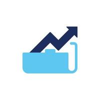 vector icon concept of increase arrow chart and folder. Can be used for technology, education, office, company, business. Can be for web, website, poster, apps