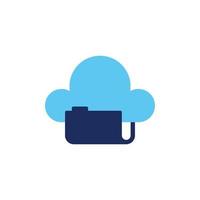 vector icon concept of clouds and folders. Can be used for offices, corporations, companies, reports, planning, technology. Can be for web, website, poster, apps