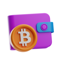 3d illustratie bitcoin cryptogeld digitaal portemonnee png