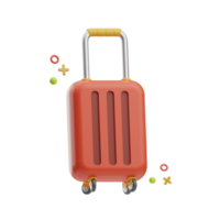 vakantie, koffer, 3d icoon illustratie png