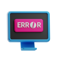 ui icono, error mensaje, 3d representación png