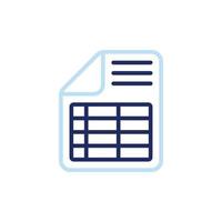 vector icon concept of documents or notes with folded corners and tables for spreadsheet tables and tax budgeting. Can be used for taxation, accounting, economics. Can be applied to web, website, ads