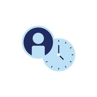 vector icon concept of account user with stacked circular clocks. Can be used for education, job vacancies, companies. Can be applied to web, website, poster, mobile apps, ads