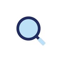 vector icon concept of magnifying glass. Can be used for science, criminology, education. Can be applied to web, website, poster, mobile apps, ads