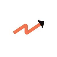 vector icon concept of chart arrow up for growth and progress. Can be used for business, company, corporate, banking, economy, education, planning. Can be for web, website, poster, mobile apps