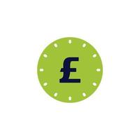 icon vector concept of basic or regular pound sterling coin with green circle. Can used for social media, website, web, poster, mobile apps