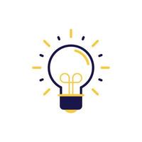 icon vector concept of basic or regular light bulb sparkling and shining in simple line style. Can used for social media, website, web, poster, mobile apps