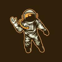 Astronaut floating in the space vector illustration